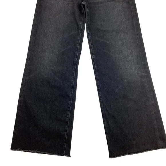 AG Adriano Goldschmied Saige Womens Wide Leg Crop Jeans High-Rise Black Denim